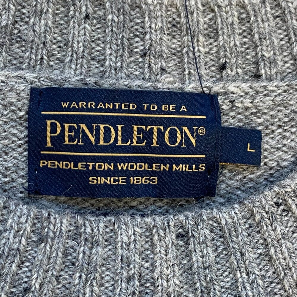 Pendleton Men's Washable Wool Crewneck Pullover Sweater Gray Large - Picture 6 of 7